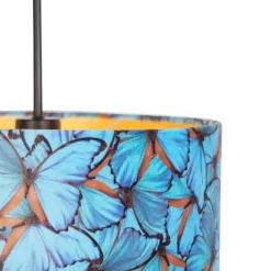 QAZQA Hanglamp met velours kap vlinders met goud 35 cm - Combi