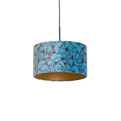 QAZQA Hanglamp met velours kap vlinders met goud 35 cm - Combi