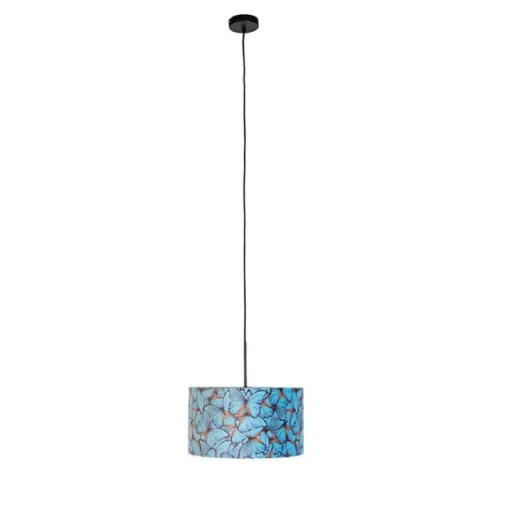 QAZQA Hanglamp met velours kap vlinders met goud 35 cm - Combi