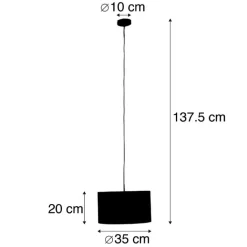 QAZQA Hanglamp met velours kap vlinders met goud 35 cm - Combi
