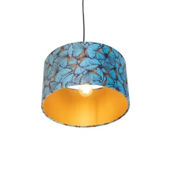 QAZQA Hanglamp met velours kap vlinders met goud 35 cm - Combi