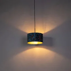 QAZQA Hanglamp met velours kap vlinders met goud 35 cm - Combi