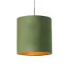 QAZQA Hanglamp met velours kap groen met goud - Combi