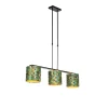 QAZQA Hanglamp met velours kappen pauw met goud 20cm - Combi 3 Deluxe