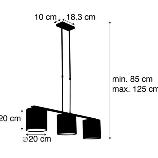 QAZQA Hanglamp met velours kappen pauw met goud 20cm - Combi 3 Deluxe