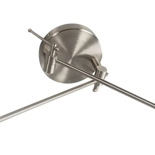 QAZQA Hanglamp staal met kap 35 cm wit verstelbaar 2-lichts - Blitz