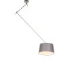 QAZQA Hanglamp staal met linnen kap donkergrijs 35 cm - Blitz