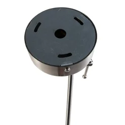 QAZQA Hanglamp staal met linnen kap donkergrijs 35 cm - Blitz