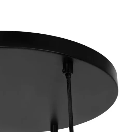 QAZQA Hanglamp zwart met smoke glas rond 3-lichts - Kevin
