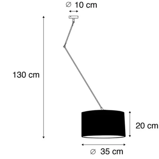 QAZQA Hanglamp zwart met velours kap vlinders met goud 35 cm - Blitz