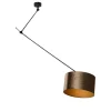 QAZQA Hanglamp zwart met velours kap brons 35cm - Blitz