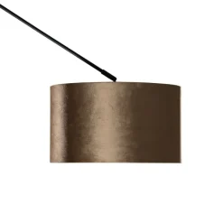 QAZQA Hanglamp zwart met velours kap brons 35cm - Blitz