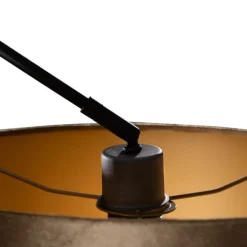 QAZQA Hanglamp zwart met velours kap brons 35cm - Blitz