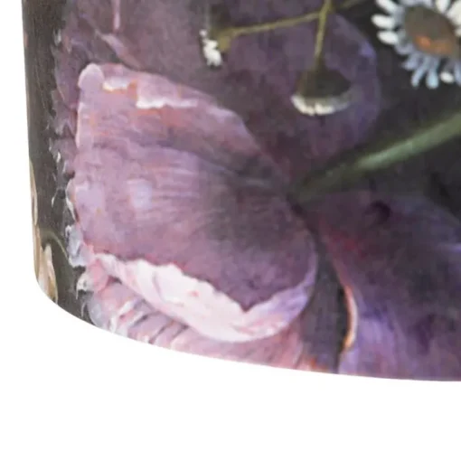 QAZQA Hanglamp zwart met velours kappen bloemen met goud 35 cm 2-lichts - Blitz