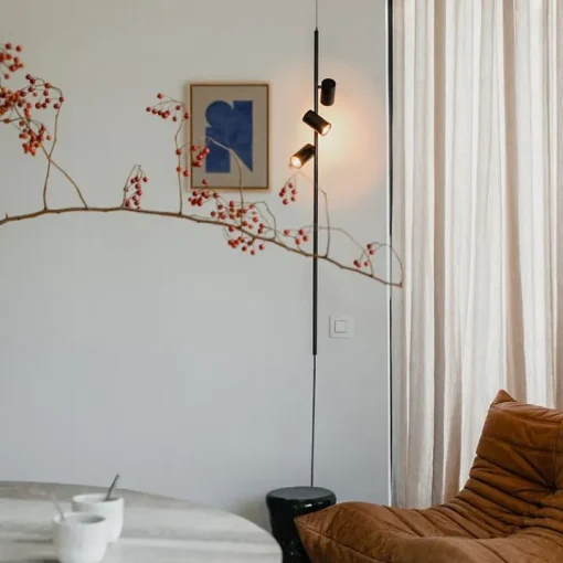 QAZQA Hanglamp zwart met voetschakelaar 3-lichts - Jeana Luxe