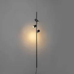 QAZQA Hanglamp zwart met voetschakelaar 3-lichts - Jeana Luxe
