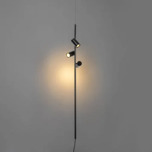 QAZQA Hanglamp zwart met voetschakelaar 3-lichts - Jeana Luxe