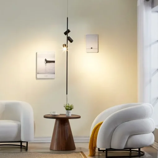 QAZQA Hanglamp zwart met voetschakelaar 3-lichts - Jeana Luxe