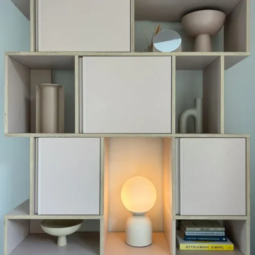 QAZQA Hotel chique tafellamp beige met opaal glas - Pallon Trend