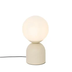 QAZQA Hotel chique tafellamp beige met opaal glas - Pallon Trend
