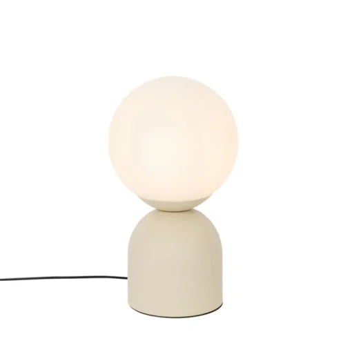 QAZQA Hotel chique tafellamp beige met opaal glas - Pallon Trend