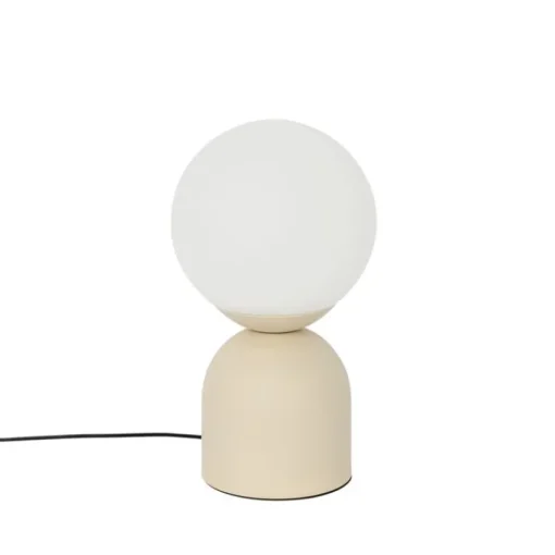 QAZQA Hotel chique tafellamp beige met opaal glas - Pallon Trend