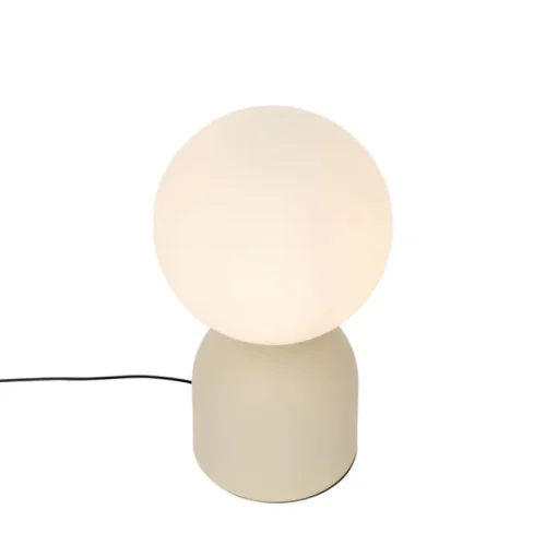 QAZQA Hotel chique tafellamp beige met opaal glas - Pallon Trend