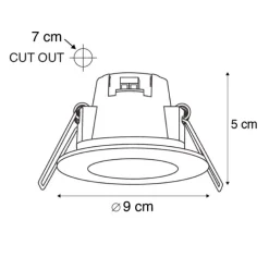 QAZQA Inbouwspot wit incl. LED 350 lumen 3000K 5W IP65 - Blanca