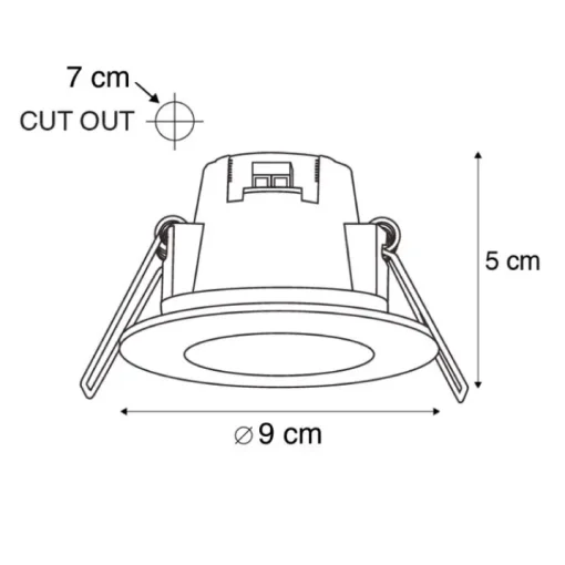 QAZQA Inbouwspot wit incl. LED 350 lumen 3000K 5W IP65 - Blanca