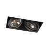 QAZQA Inbouwspot zwart AR111 draai- en kantelbaar trimless 2-lichts - Oneon