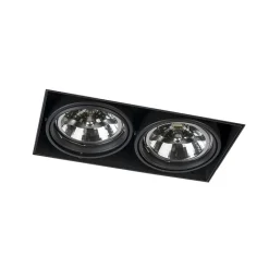 QAZQA Inbouwspot zwart AR111 draai- en kantelbaar trimless 2-lichts - Oneon