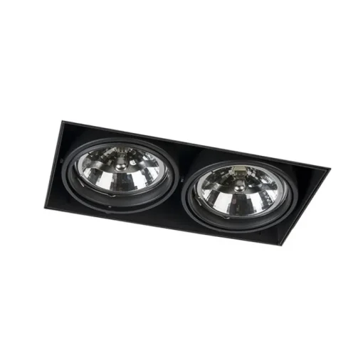 QAZQA Inbouwspot zwart AR111 draai- en kantelbaar trimless 2-lichts - Oneon