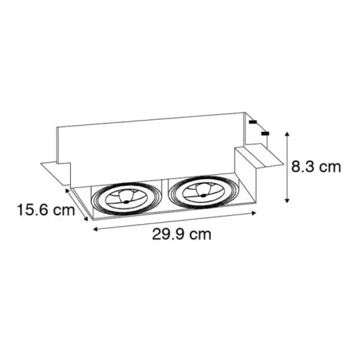 QAZQA Inbouwspot zwart AR111 draai- en kantelbaar trimless 2-lichts - Oneon