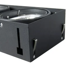 QAZQA Inbouwspot zwart AR111 draai- en kantelbaar trimless 2-lichts - Oneon