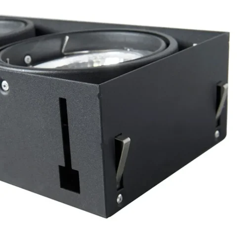 QAZQA Inbouwspot zwart AR111 draai- en kantelbaar trimless 2-lichts - Oneon
