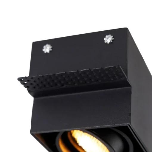 QAZQA Inbouwspot zwart draai- en kantelbaar Trimless - Oneon Honey