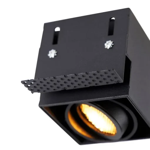 QAZQA Inbouwspot zwart draai- en kantelbaar Trimless - Oneon Honey