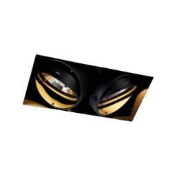 QAZQA Inbouwspot zwart GU10 AR111 Trimless 2-lichts - Oneon