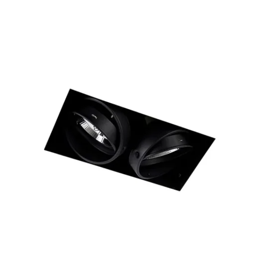 QAZQA Inbouwspot zwart GU10 AR111 Trimless 2-lichts - Oneon