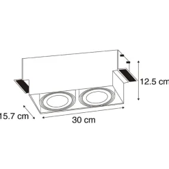 QAZQA Inbouwspot zwart GU10 AR111 Trimless 2-lichts - Oneon
