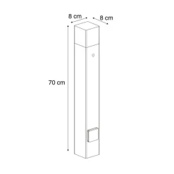 QAZQA Industrieel buiten paaltje roestbruin met smoke glas 70cm met schemersensor IP44 - Denmark