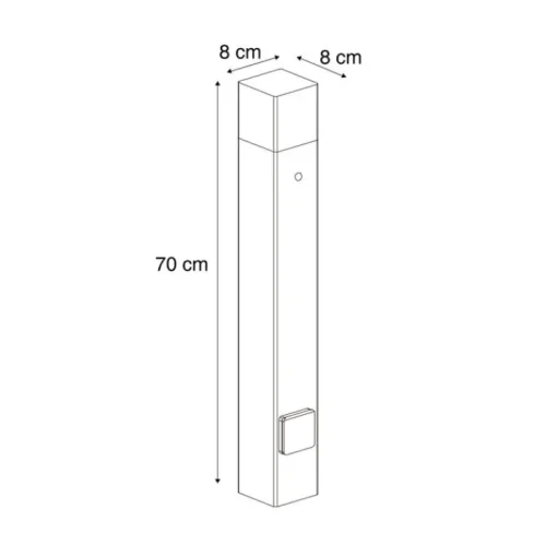 QAZQA Industrieel buiten paaltje roestbruin met smoke glas 70cm met schemersensor IP44 - Denmark