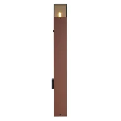 QAZQA Industrieel buiten paaltje roestbruin met smoke glas 70cm met schemersensor IP44 - Denmark