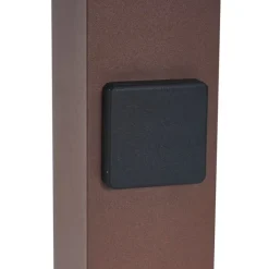 QAZQA Industrieel buiten paaltje roestbruin met smoke glas 70cm met schemersensor IP44 - Denmark
