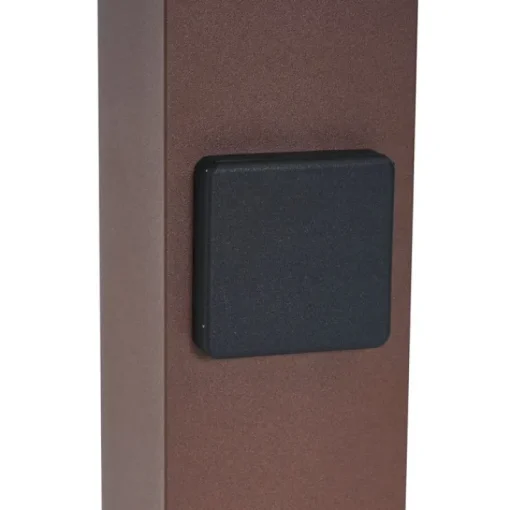 QAZQA Industrieel buiten paaltje roestbruin met smoke glas 70cm met schemersensor IP44 - Denmark