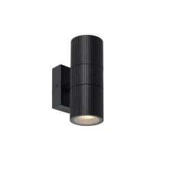 QAZQA Industriële buiten wandlamp zwart 2-lichts IP44 - Vigo