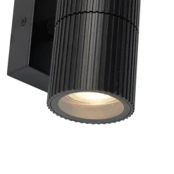 QAZQA Industriële buiten wandlamp zwart 2-lichts IP44 - Vigo