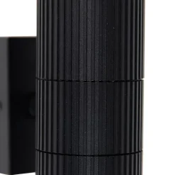 QAZQA Industriële buiten wandlamp zwart 2-lichts IP44 - Vigo