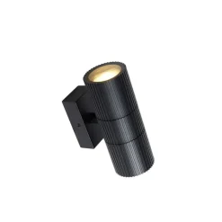 QAZQA Industriële buiten wandlamp zwart 2-lichts IP44 - Vigo