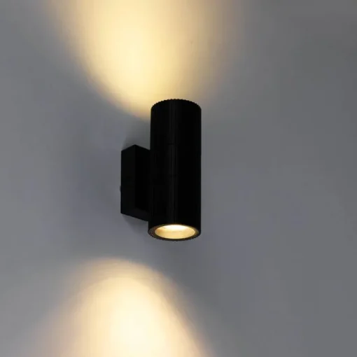 QAZQA Industriële buiten wandlamp zwart 2-lichts IP44 - Vigo
